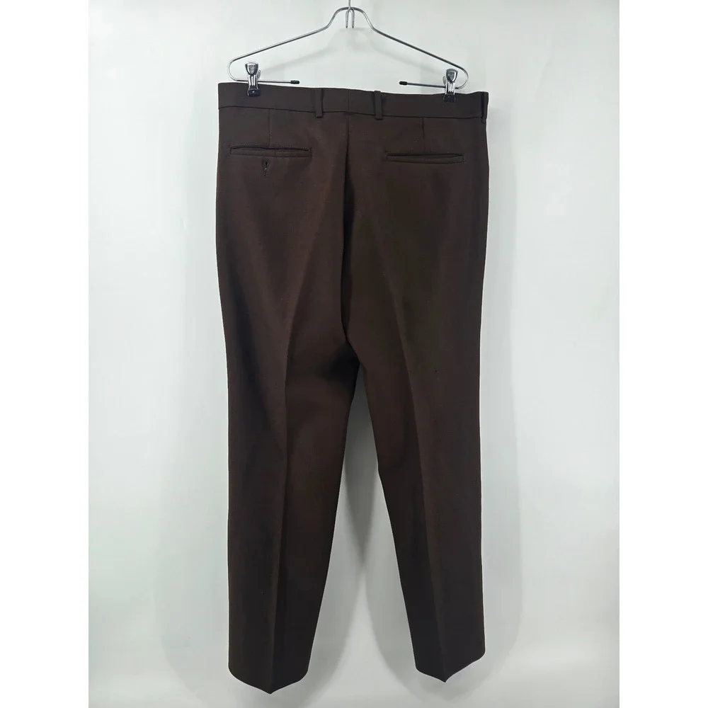 Levis Action Slacks Mens 34x30 Brown Sta-Prest Vintage 70s Straight Leg Trousers
